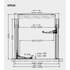 KPX35 Elektromechaninis dviejų kolonų keltuvas, 3.5 T, RAV.KPX35.990105, RAVAGLIOLI