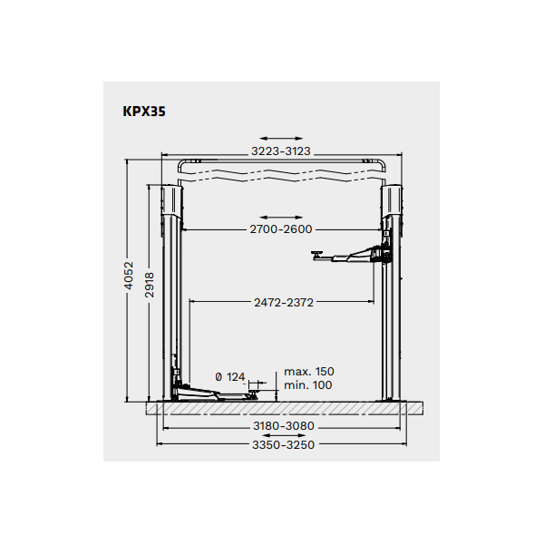 KPX35 Elektromechaninis dviejų kolonų keltuvas, 3.5 T, RAV.KPX35.990105, RAVAGLIOLI