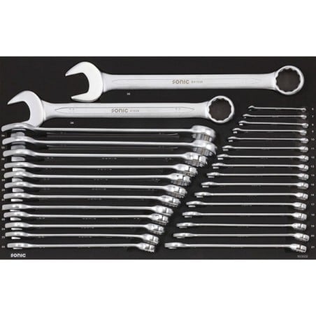 Įrankių komplektas į vežimėlius, Kombinuoti raktai, (30 vnt) Sonic equipment (603002, SONIC)