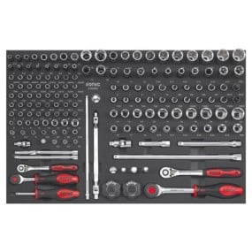 Įrankių komplektas į vežimėlį 163vnt., Sonic Equipment, 216303