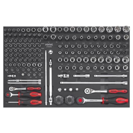 Įrankių komplektas į vežimėlį 163vnt., Sonic Equipment, 216303