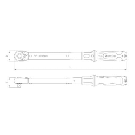 Dinamometrinis raktas 3/4, 150-750Nm SONIC EQUIPMENT (7324750, SONIC)