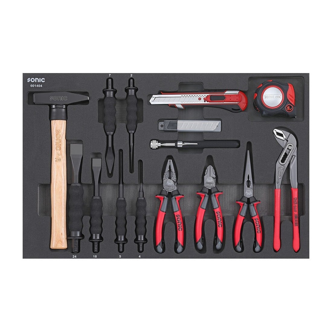 Įrankių komplektas į vežimėlius (14vnt) SONIC EQUIPMENT (601404, SONIC)