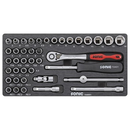 Galvučių 1/4 komplektas lagamine 40 vnt SONIC EQUIPMENT (104001, SONIC)