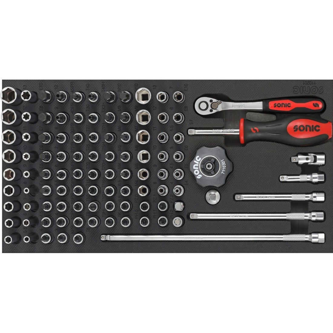 Įrankių komplektas į vežimėlį, 102 vnt. SONIC EQUIPMENT (110201, SONIC)