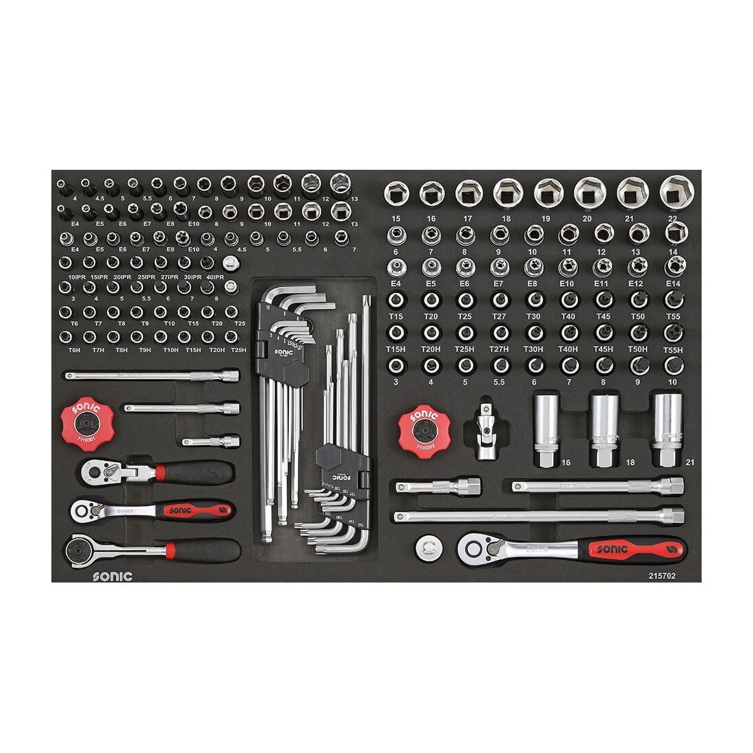 Combination set 1/4" and 3/8" SFS-M 157-pcs SONIC EQUIPMENT (215702, SONIC)