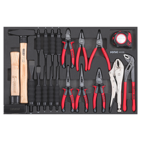Chisel, hammer and pliers set SFS-M 22-pcs., 602209, SONIC EQUIPMENT