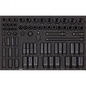 Smūginių galvučių (3/8'' ir 1/2'') komplektas vežimėliams, 73vnt., SONIC EQUIPMENT 307302