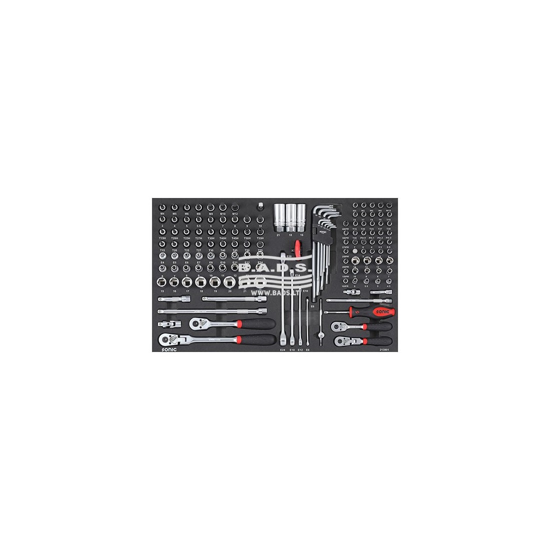Įrankių komplektas į vežimėlius (139vnt), Sonic Equipment [213901]
