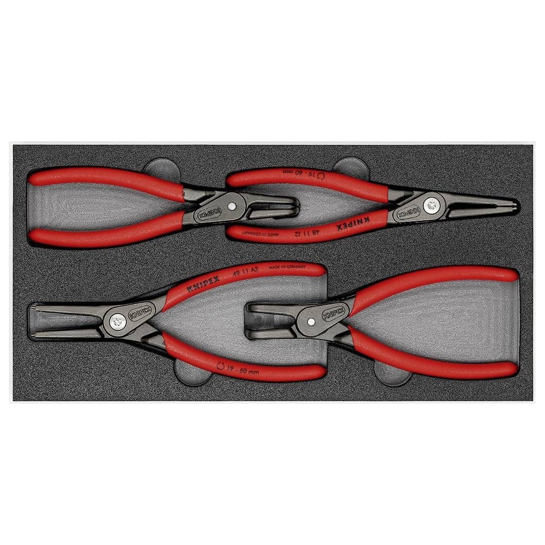 Įrankių komplektas į vežimėlius (4vnt) (00 20 01 V09, KNIPEX)