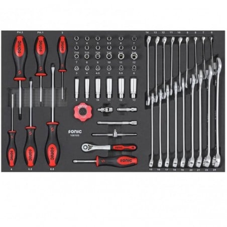 Įrankių komplektas į vežimėlius (61vnt) SONIC EQUIPMENT (106105, SONIC)
