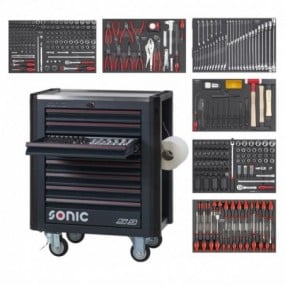 Įrankių vežimėlis S9 NEXT su įrankiais 384 vnt, Sonic Equipment, 738477