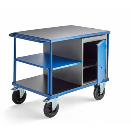 Dirbtuvių vežimėlis MOBILE 1 spintelė + 1 lentyna, 1000x700 mm [28020]