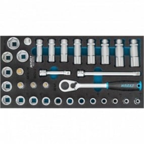 Socket set - 3/8 inch (10 mm) square, hollow (163-483/33, HAZET)