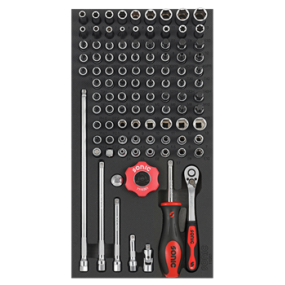 Įrankių komplektas į vežimėlį, 102 vnt.,110201 SONIC EQUIPMENT