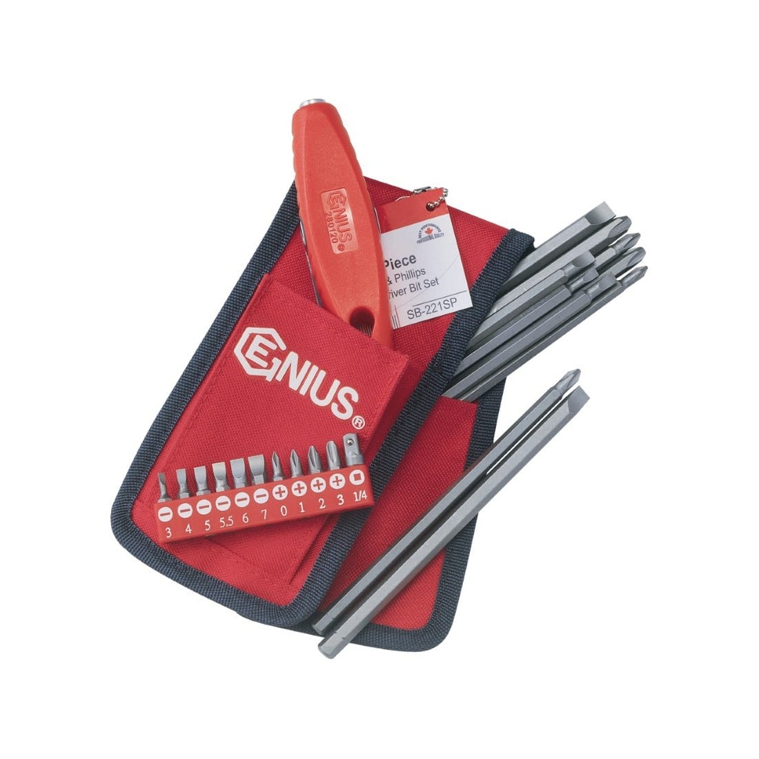 Bits in PVC case compl. (21 pcs.) (SB-221SP, GENIUS)