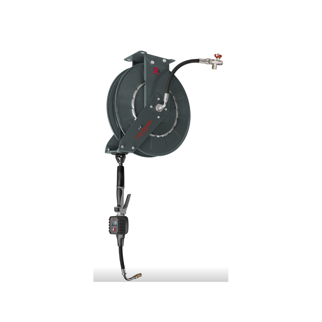 T15 Hose Reel kit Oil - 15mx1/2" with digital meter (317-06, EUROLUBE EQUIPMENT)