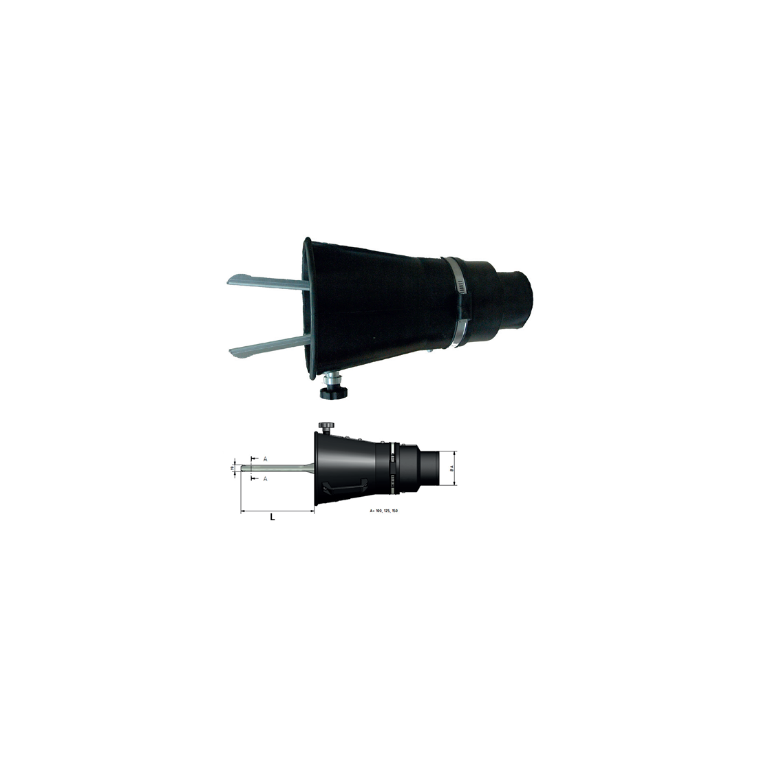 Antgalis su užspaudimo gnybtu CORAL (BN-150/200-PI)