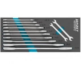 Double open-end wrench set - Outside hexagon profile (163-519/12, HAZET)