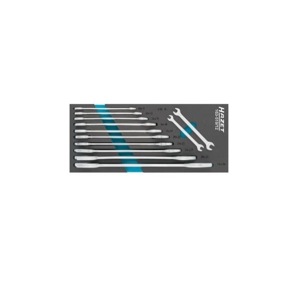 Double open-end wrench set - Outside hexagon profile (163-519/12, HAZET)