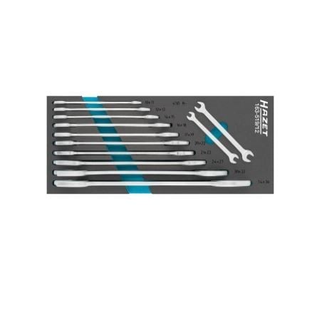 Double open-end wrench set - Outside hexagon profile (163-519/12, HAZET)