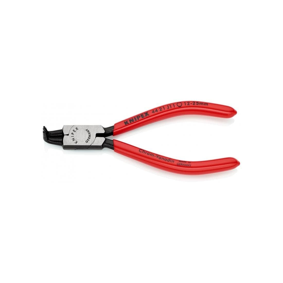 Replės vidiniams fiksavimo žiedams lenktos 90° 10-25mm (44 21 J11, KNIPEX)