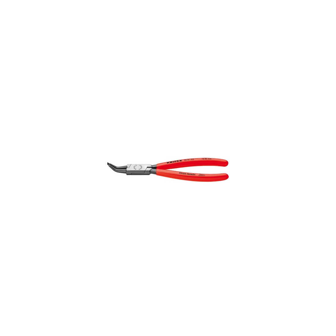 Replės vidiniams fiksavimo žiedams lenktos 45° 19-60mm (44 31 J22, KNIPEX)