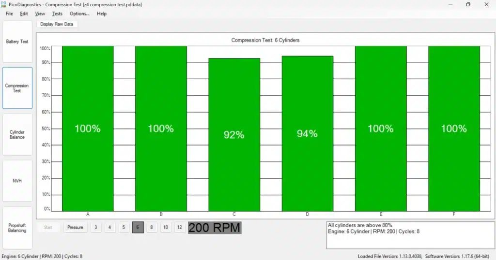 PicoDiagnostics ekrano kopija