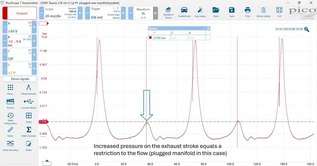 PicoScope 7 ekrano kopija