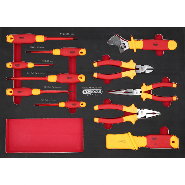 VDE Screwdriver and plier set, 11pcs (117.6111, KS TOOLS)