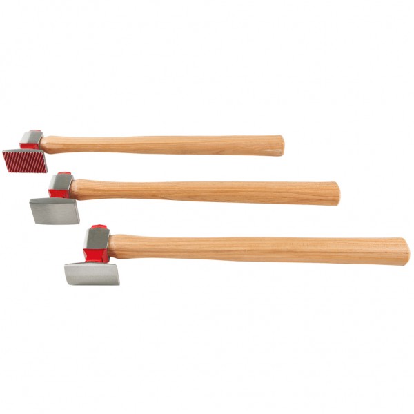 Bodywork dinging hammer set, 3 pcs, ash handles (140.2200, KS TOOLS)