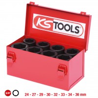 Impact socket set, hex, deep, 8 pcs, 3/4", 24-36 mm (515.0510, KS TOOLS)