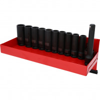 1/2″ Impact bi-hex socket set, deep, 13 pcs, 12-22 mm (515.1140, KS TOOLS)