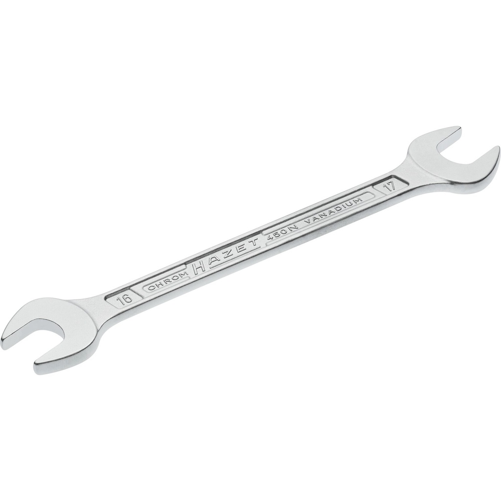 Double open-end wrench, outside hexagon profile, 16 × 17 mm (450N-16X17, HAZET)