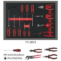 Screwdriver and plier set, 12 pcs, in 1/1 system insert (711.0013, KS TOOLS)