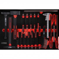 Hammer, chisel and file set in foam insert, 21 pcs (811.0021, KS TOOLS)