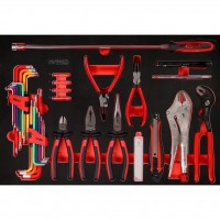 Pliers and hex key set in foam insert, 45 pcs (811.0045, KS TOOLS)