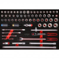 1/2" socket set in foam insert, 66 pcs (811.0066, KS TOOLS)