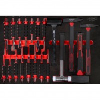 Hammer and chisel set in foam insert, 20 pcs (811.0020, KS TOOLS)