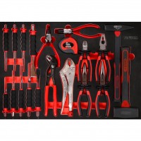 Pliers, hammer and chisel set in foam insert, 22 pcs (811.2022, KS TOOLS)
