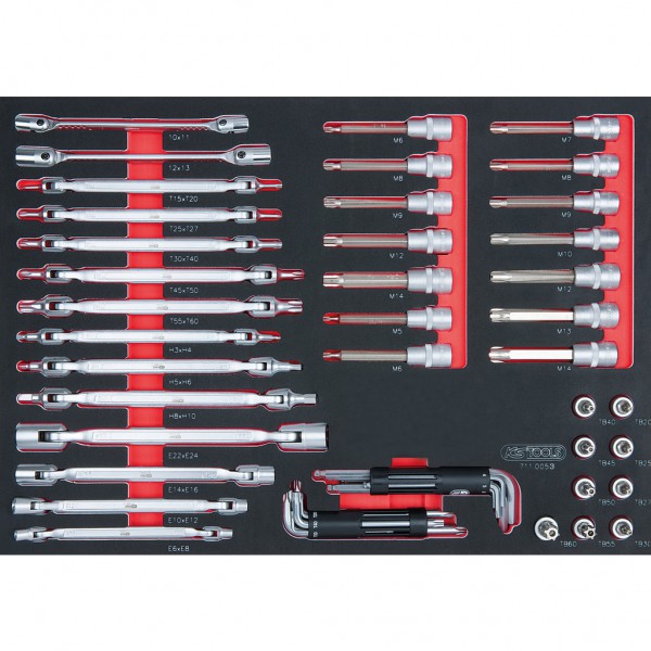 SCS atslēgu komplekts, 53 gab., 1/1 sistēmas ieliktnī (711.0053, KS TOOLS)