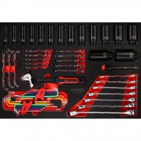 Spanner and impact socket set in foam insert, 55 pcs (811.1055, KS TOOLS)