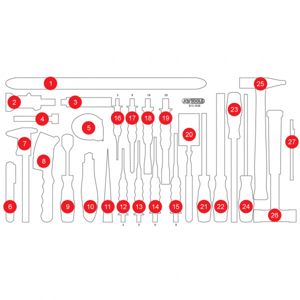 Empty foam insert for 813.1036 (813.1036-97, KS TOOLS)