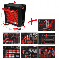 Performanceplus workshop tool trolley set P15 with 397 tools for 7 drawer (815.7397, KS TOOLS)