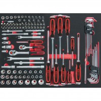 1/4″ + 3/8″ SCS socket set, 118 pcs, in 1/1 system insert (711.0118, KS TOOLS)