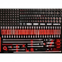 3/8" socket set in foam insert, 221 pcs (821.0221, KS TOOLS)