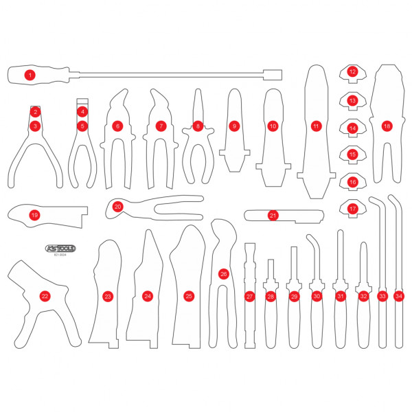 Empty foam insert for 821.0034 (821.0034-97, KS TOOLS)