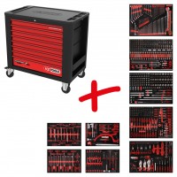 PERFORMANCEplus P20 tool trolley set with 706 tools in 7 drawers (820.9706, KS TOOLS)