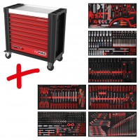 PERFORMANCEplus P25 tool trolley set with 510 tools in 7 drawers (825.7510, KS TOOLS)