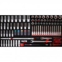 1/2" socket set in foam insert, 86 pcs (813.0086, KS TOOLS)